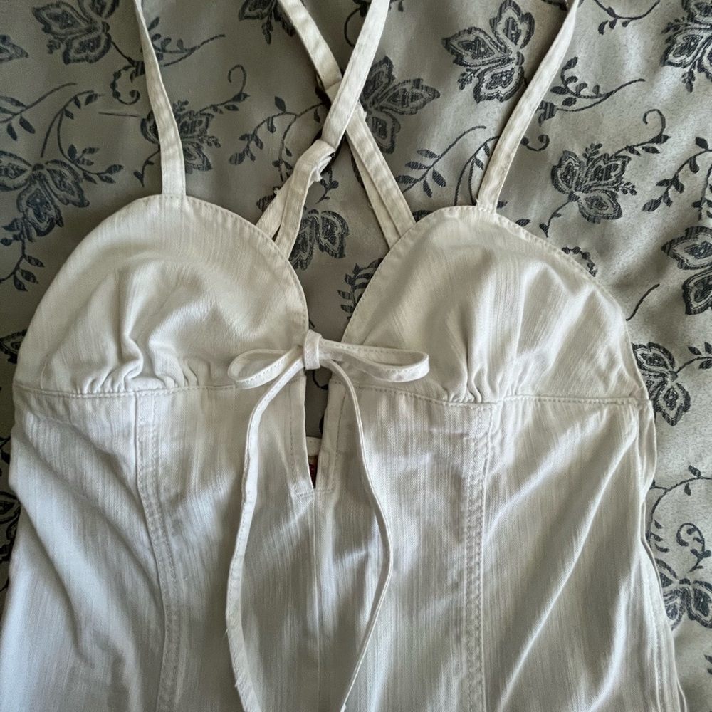 Peace Love Jumpsuit with crisscross straps
